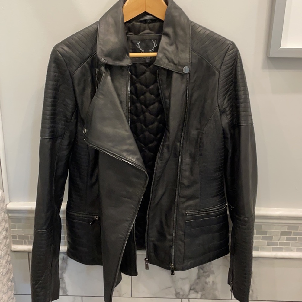 Genuine Leather Moto Jacket - Picture 3 of 7